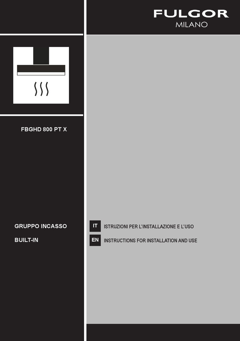 Fulgor Milano FBGHD 800 PT X Instructions for installation and use