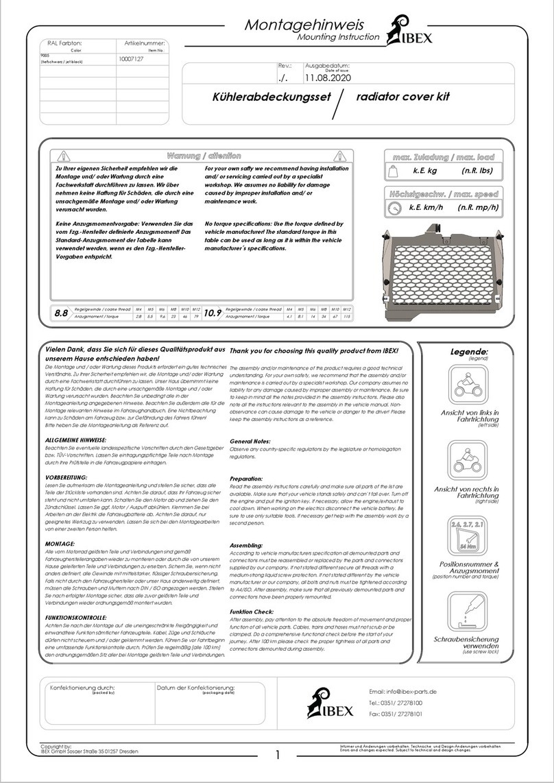 IBEX 10007127 Mounting instruction