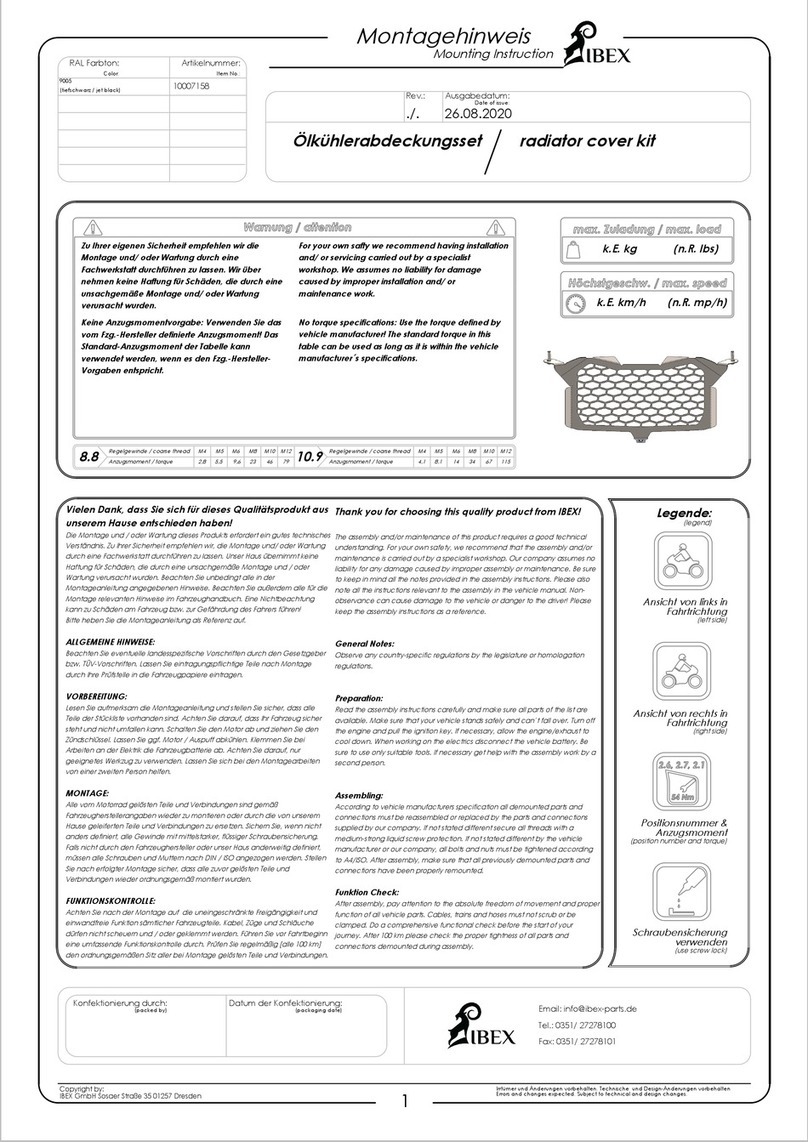 IBEX 10007158 User manual