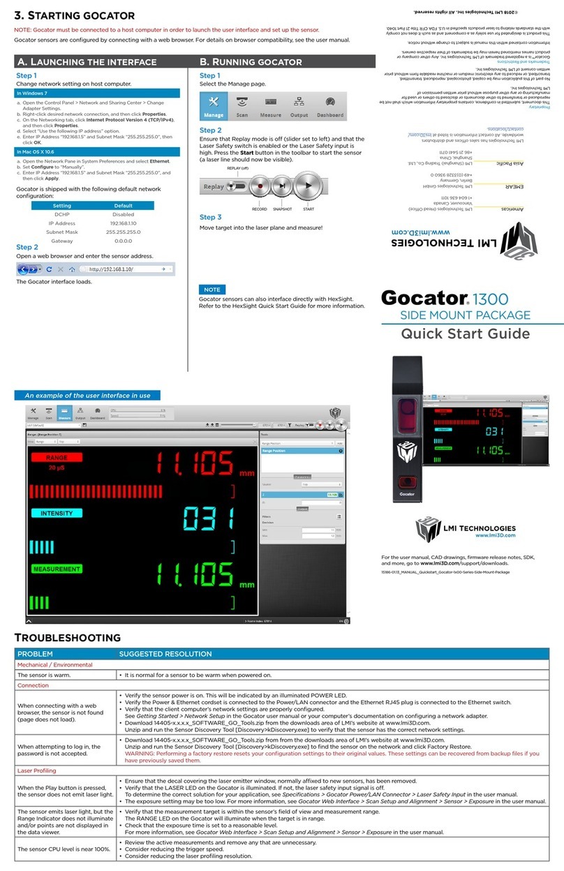LMI Technologies Gocator 1300 User manual