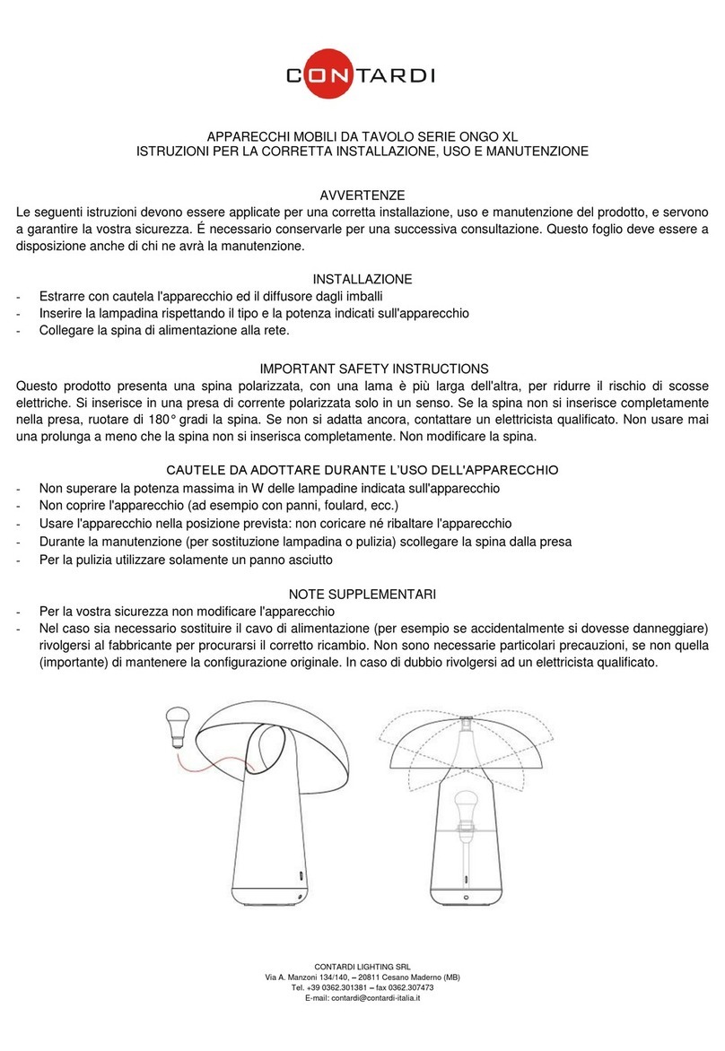 Contardi ONGO XL Instructions for installation, use and maintenance