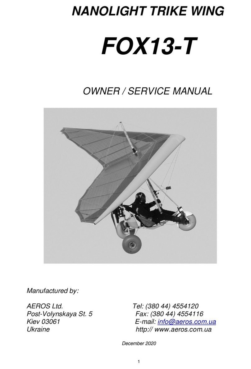 Aeros NANOLIGHT TRIKE FOX13-T 2020 Owner's service manual