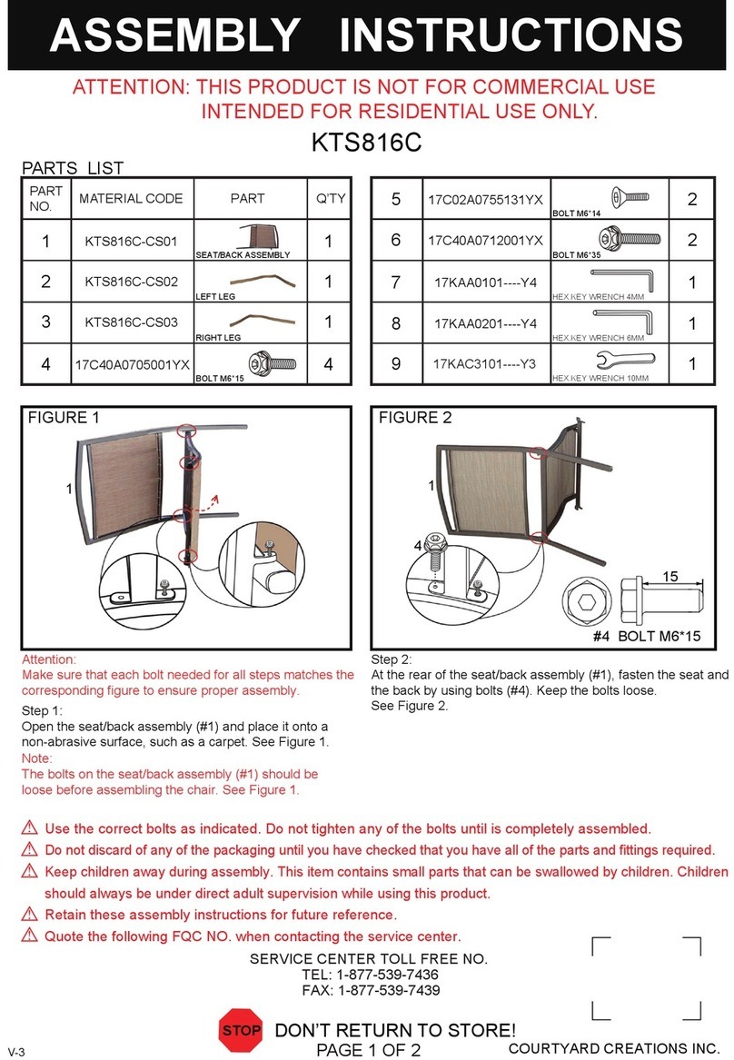 Courtyard Creations KTS816C User manual