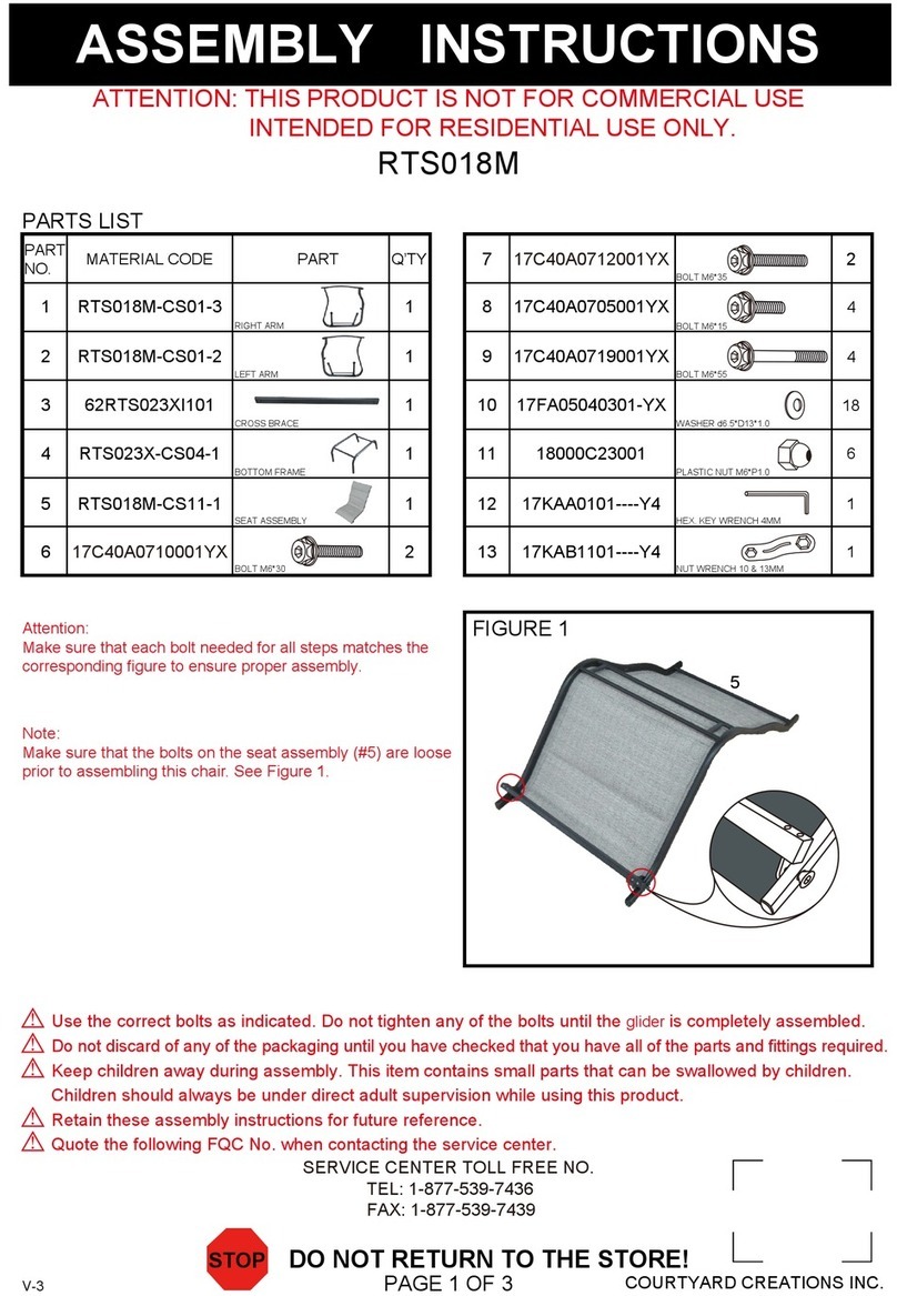 Courtyard Creations RTS018M User manual