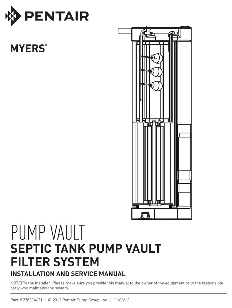 Pentair MYERS PUMP VAULT Installation and service manual Pentair MYERS PUMP VAULT Installation and service manual