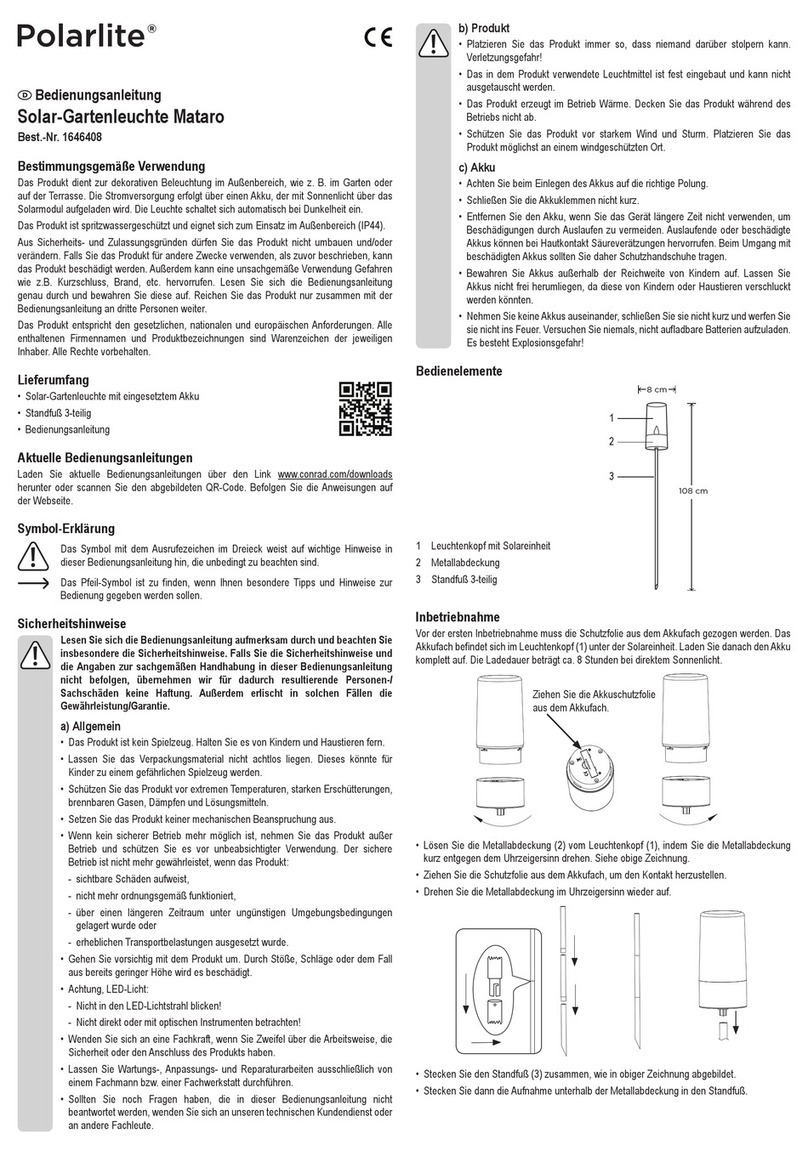 Polarlite Mataro operating instructions