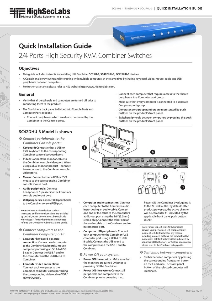 High Sec Labs SC21H-3 User manual High Sec Labs SC21H-3 User manual