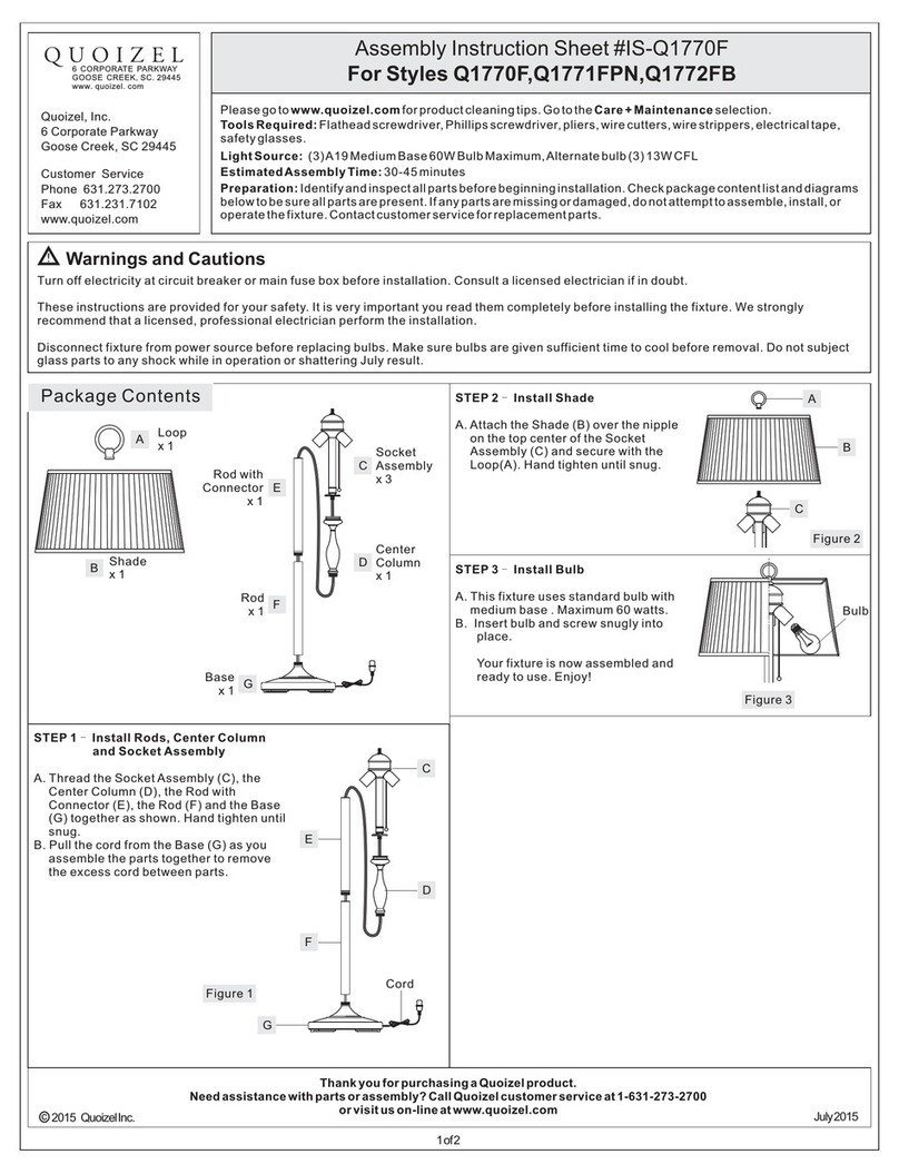 Quoizel Q1770F Mounting instructions