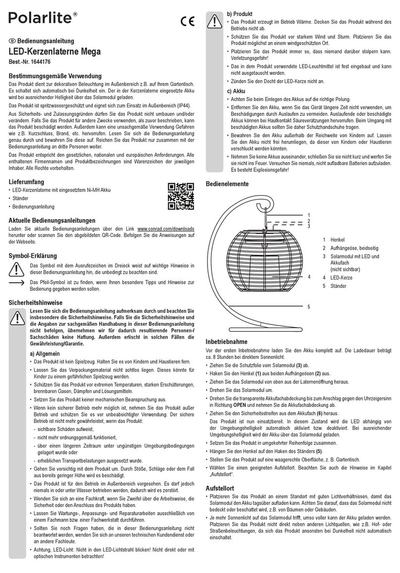 Polarlite Mega operating instructions