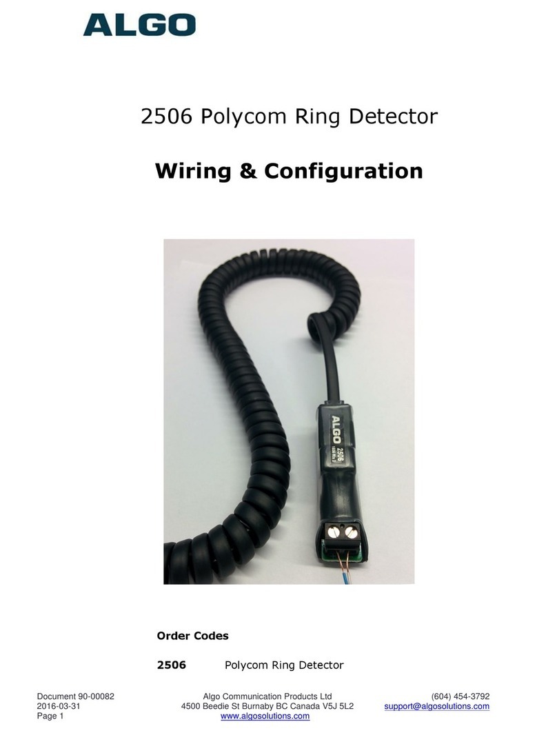 Algo 2506 Wiring And Configuration Guide