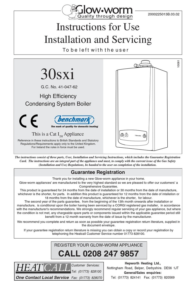 Glowworm 30sxi Instructions for use installation and servicing