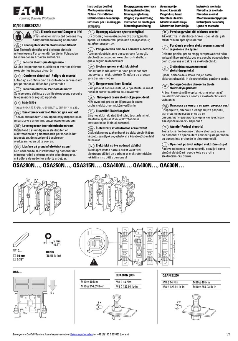 Eaton QSA200N Series Instruction leaflet