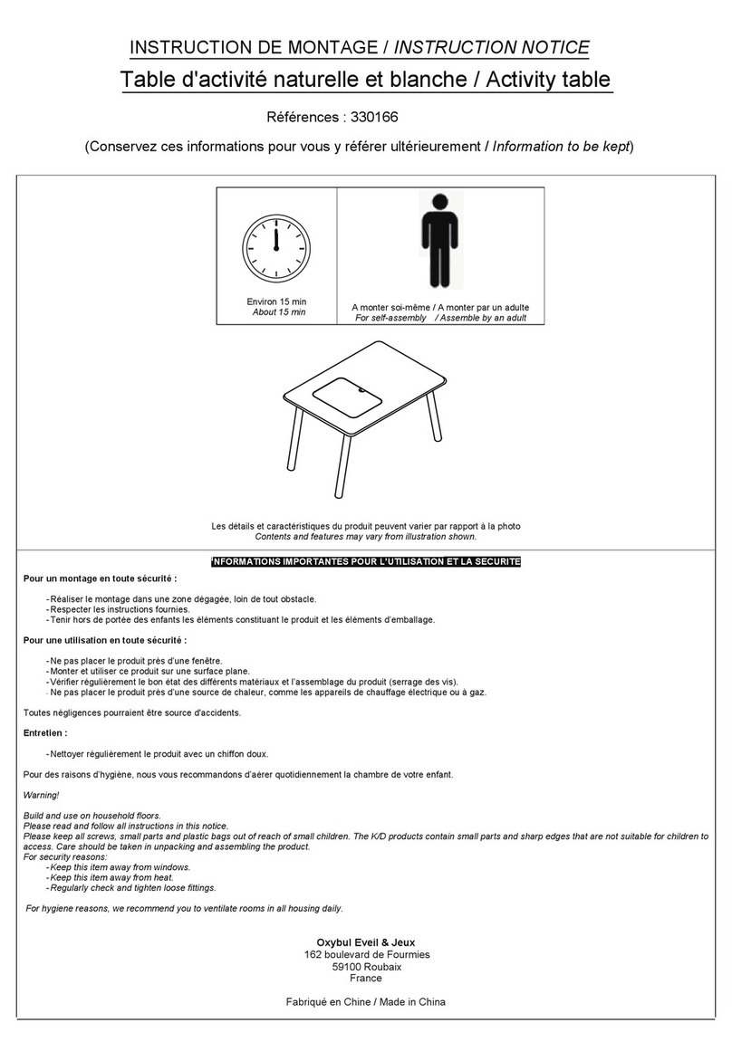 Oxybul éveil & jeux 330166 Instruction Notice