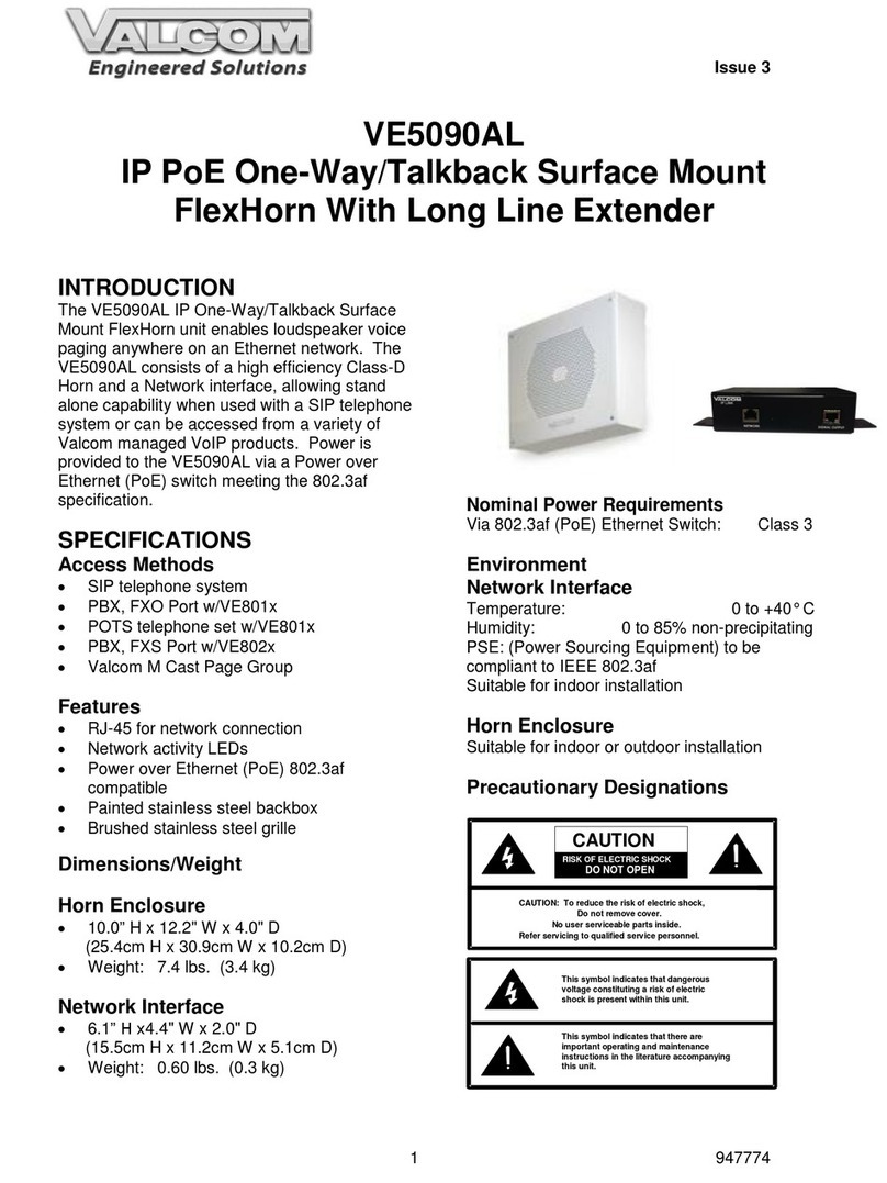 Valcom VE5090AL User manual