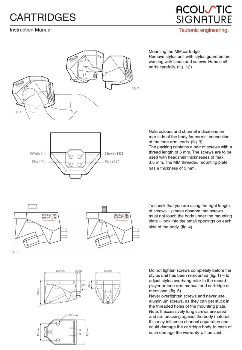 Acoustic Signature CARTRIDGES instruction manual