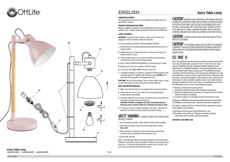 OttLite L1A83219-SHPR User manual