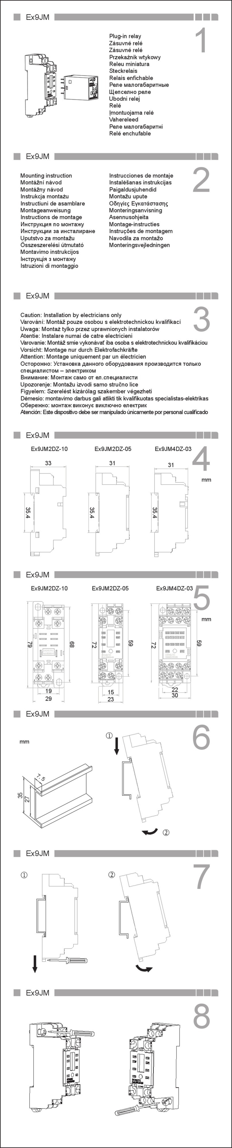 Noark Ex9JM Series Mounting instruction