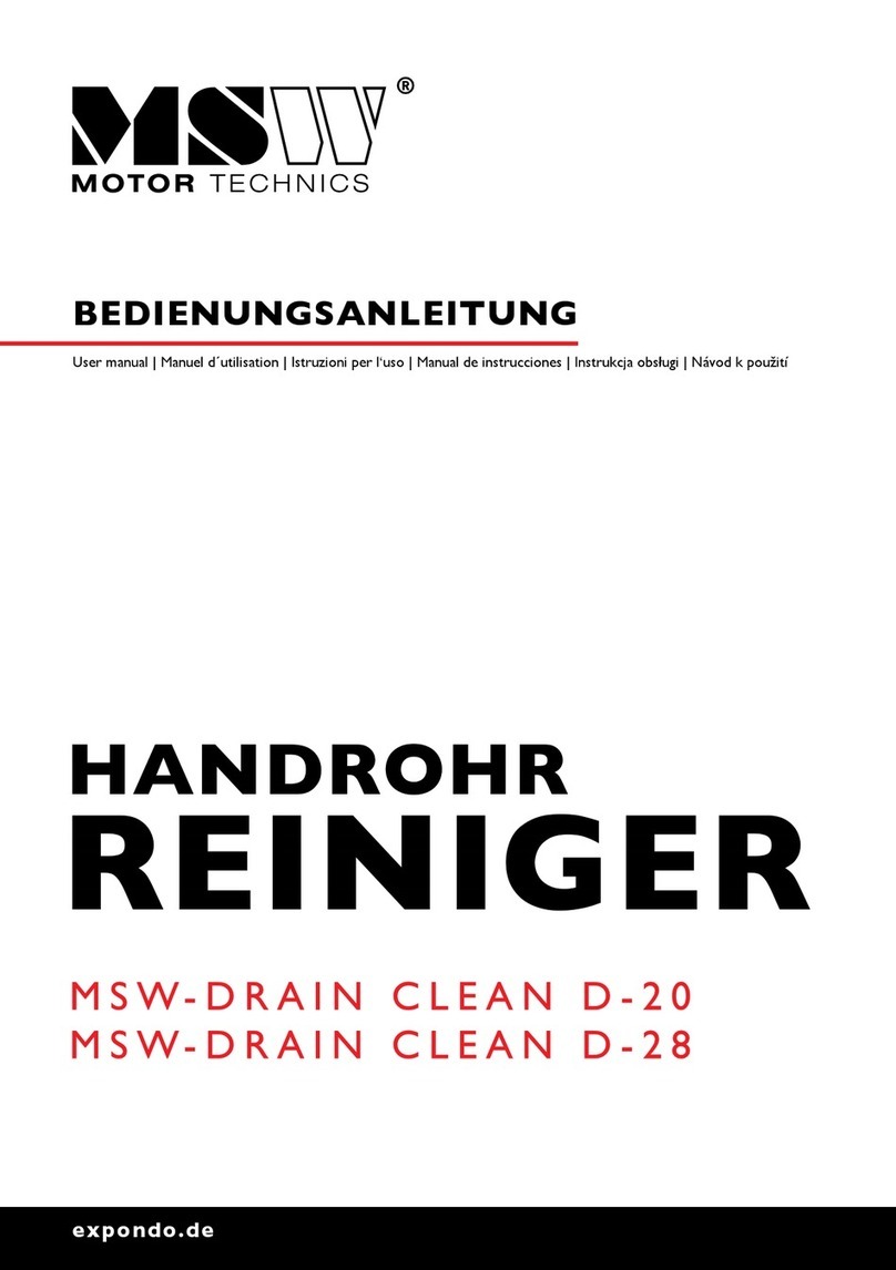 MSW MSW-DRAIN CLEAN D-20 user manual