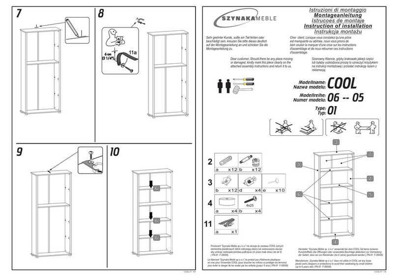 Szynaka Meble COOL 06 installation instructions Szynaka Meble COOL 06 installation instructions