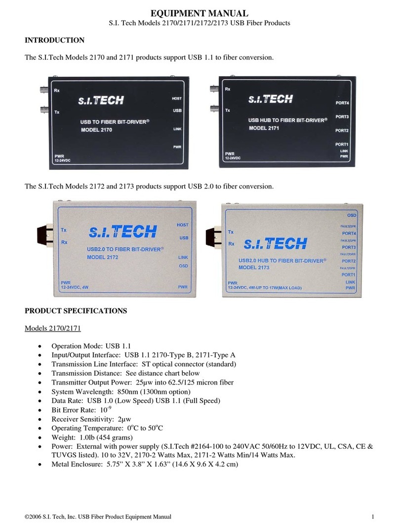 Si Tech 2170 Equipment manual
