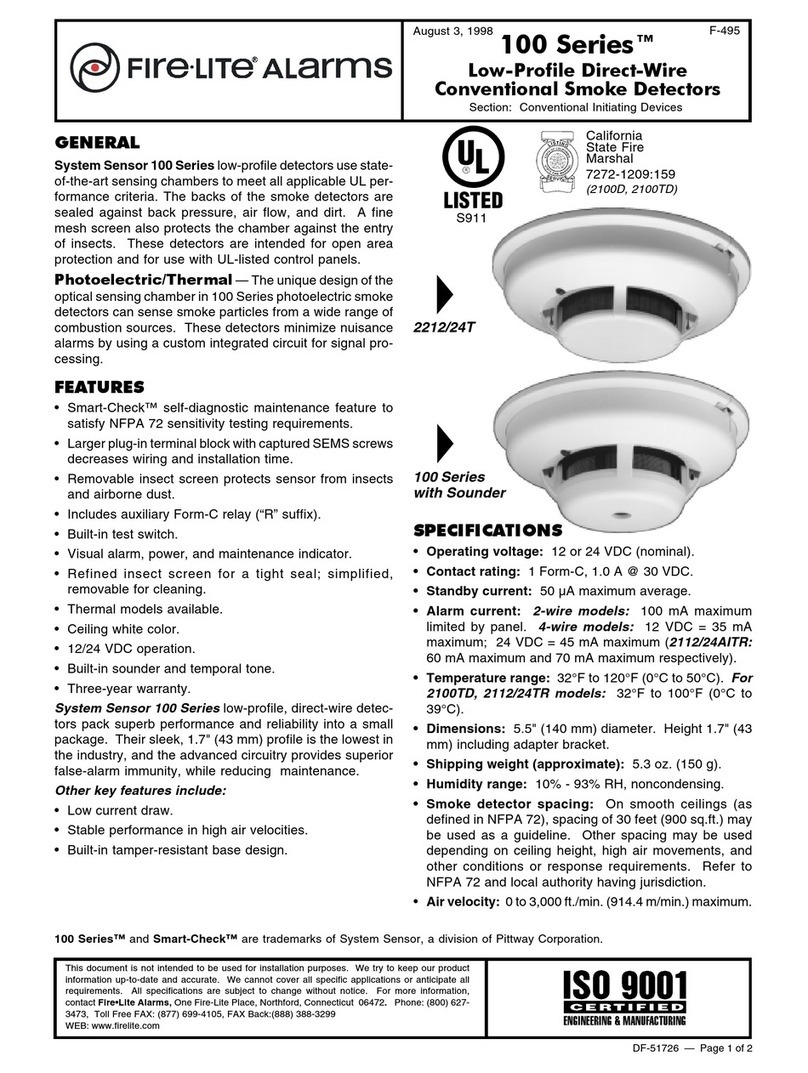 Fire-Lite Alarms 100 Series quick start guide Fire-Lite Alarms 100 Series quick start guide