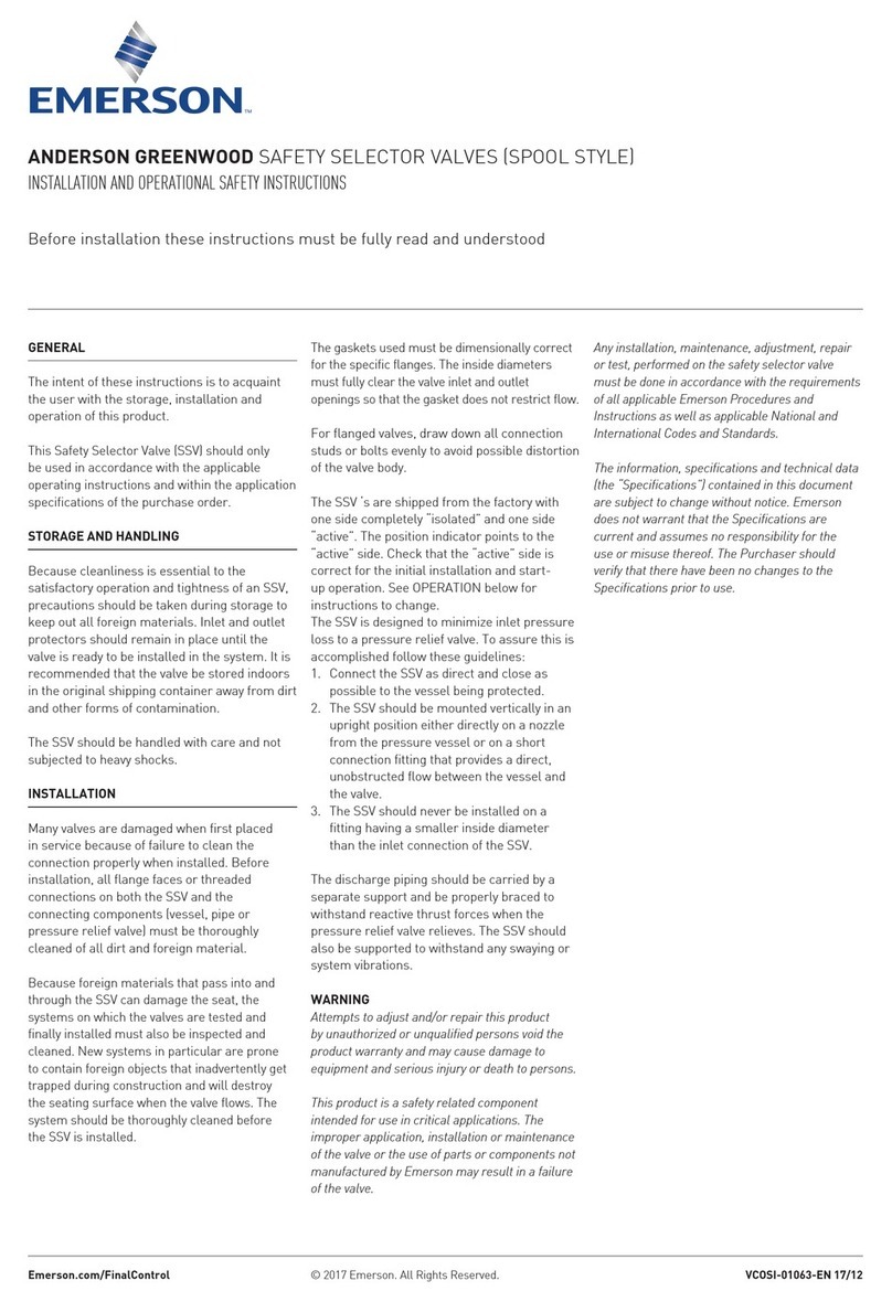 Emerson Anderson Greenwood Installation and operational safety instructions
