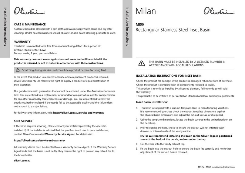 Oliver Milan MI50 installation instructions