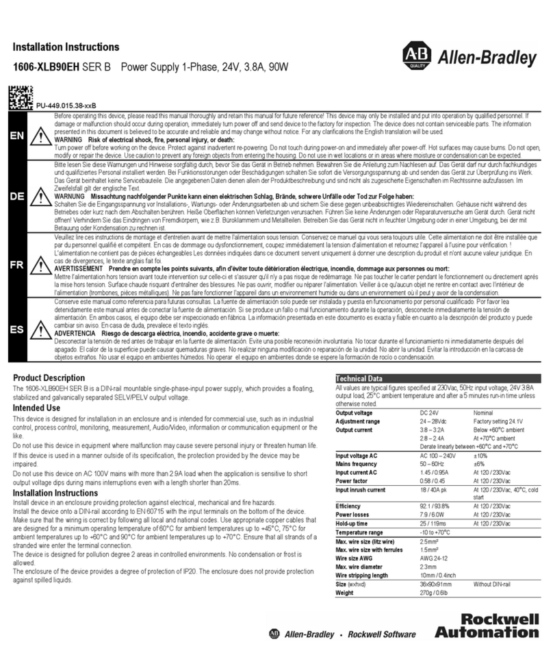 Rockwell Automation Allen-Bradley 1606-XLB90EH SER B installation instructions