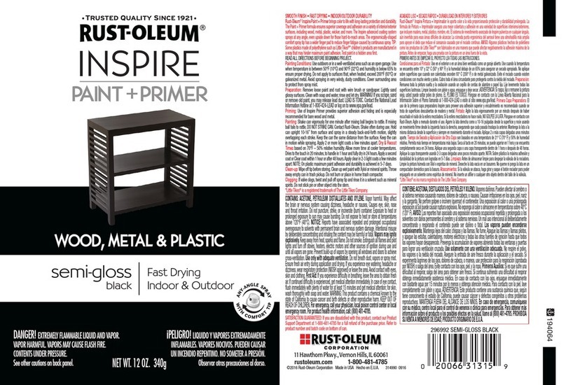 RUST-OLEUM Inspire Paint+Primer quick guide RUST-OLEUM Inspire Paint+Primer quick guide