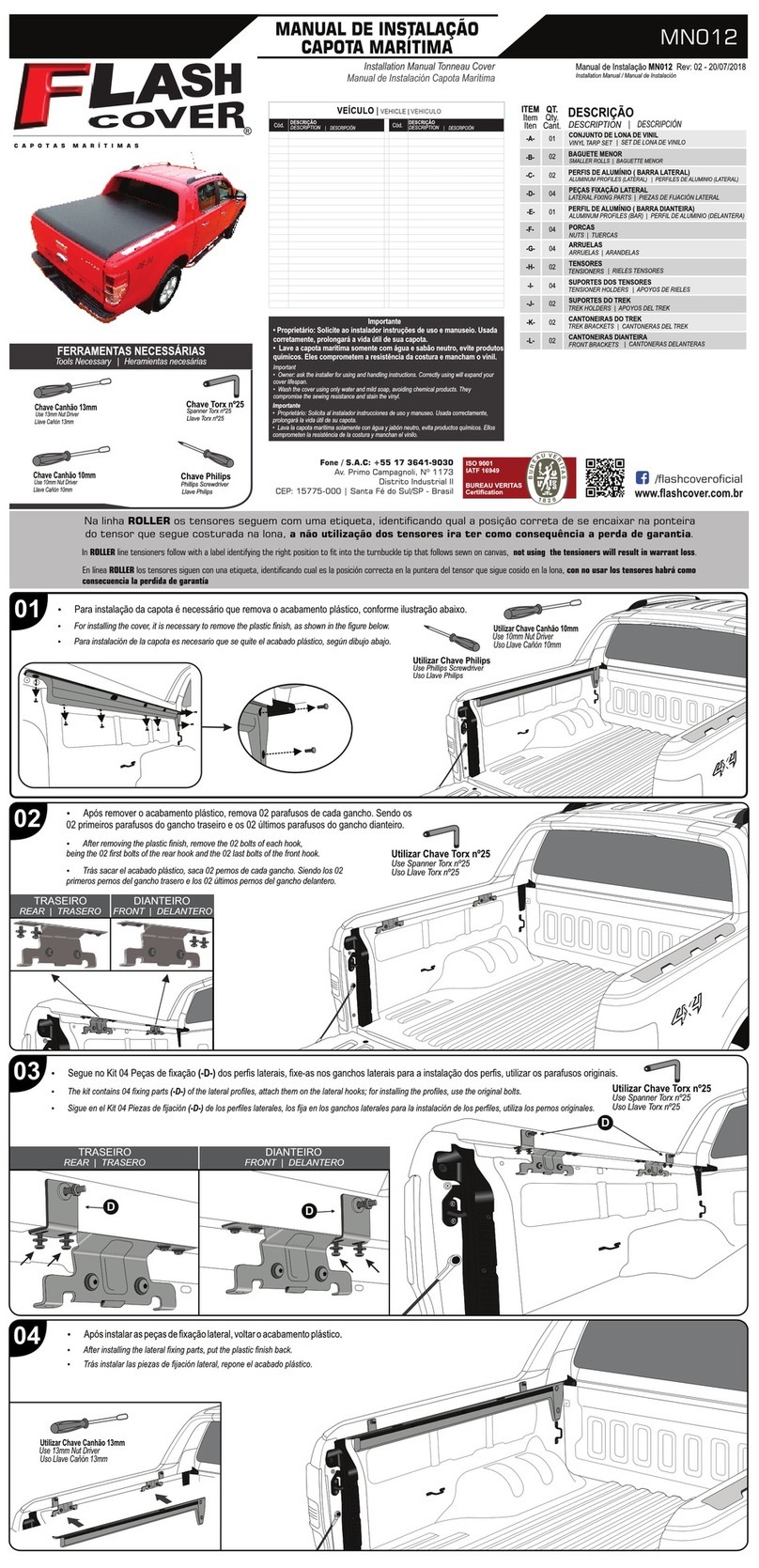 Flash Cover MN012 installation manual