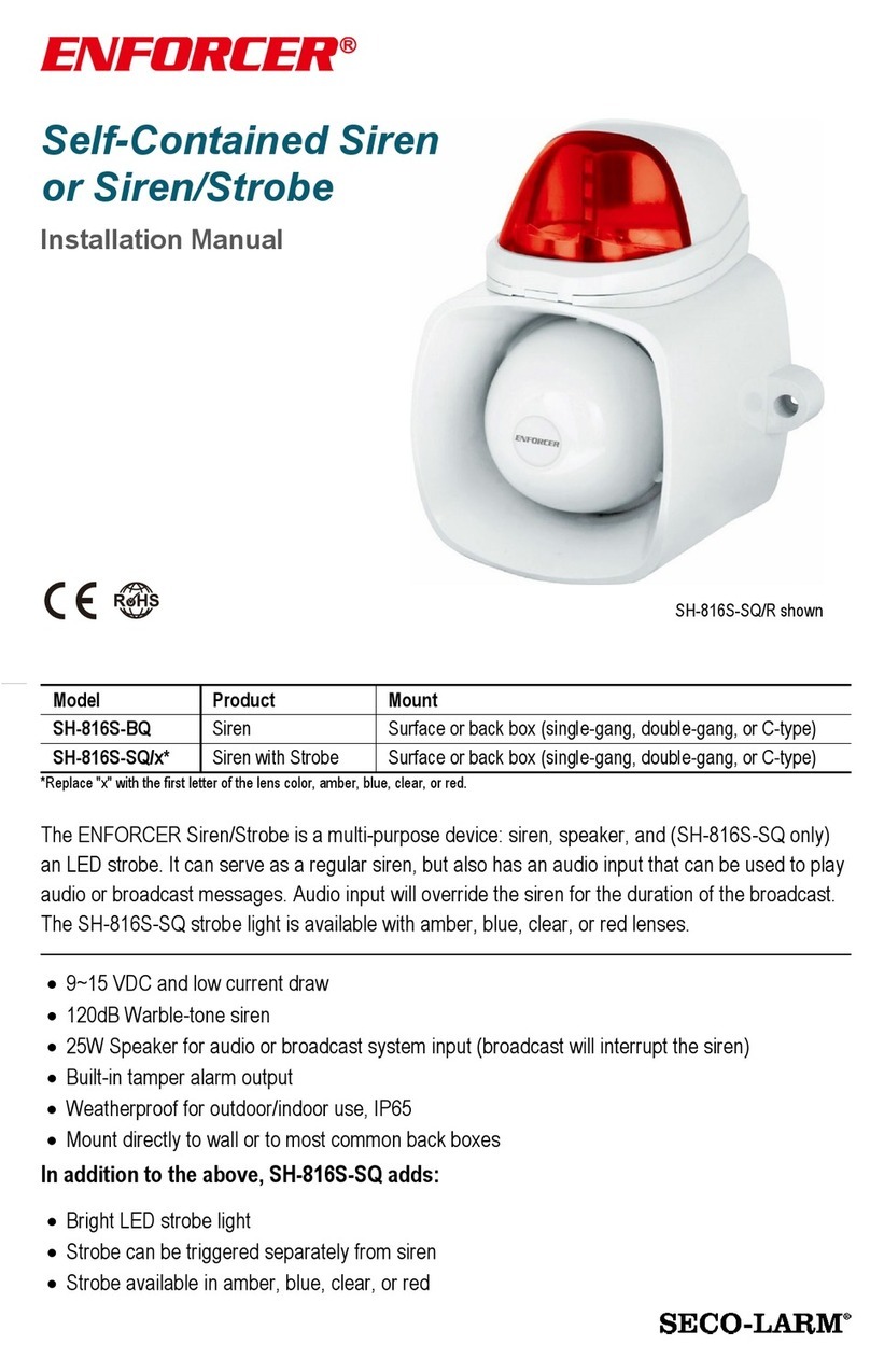 SECO-LARM ENFORCER SH-816S-SQ Series installation manual