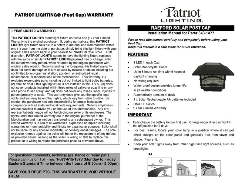 Patriot Lighting 343-1477 User manual