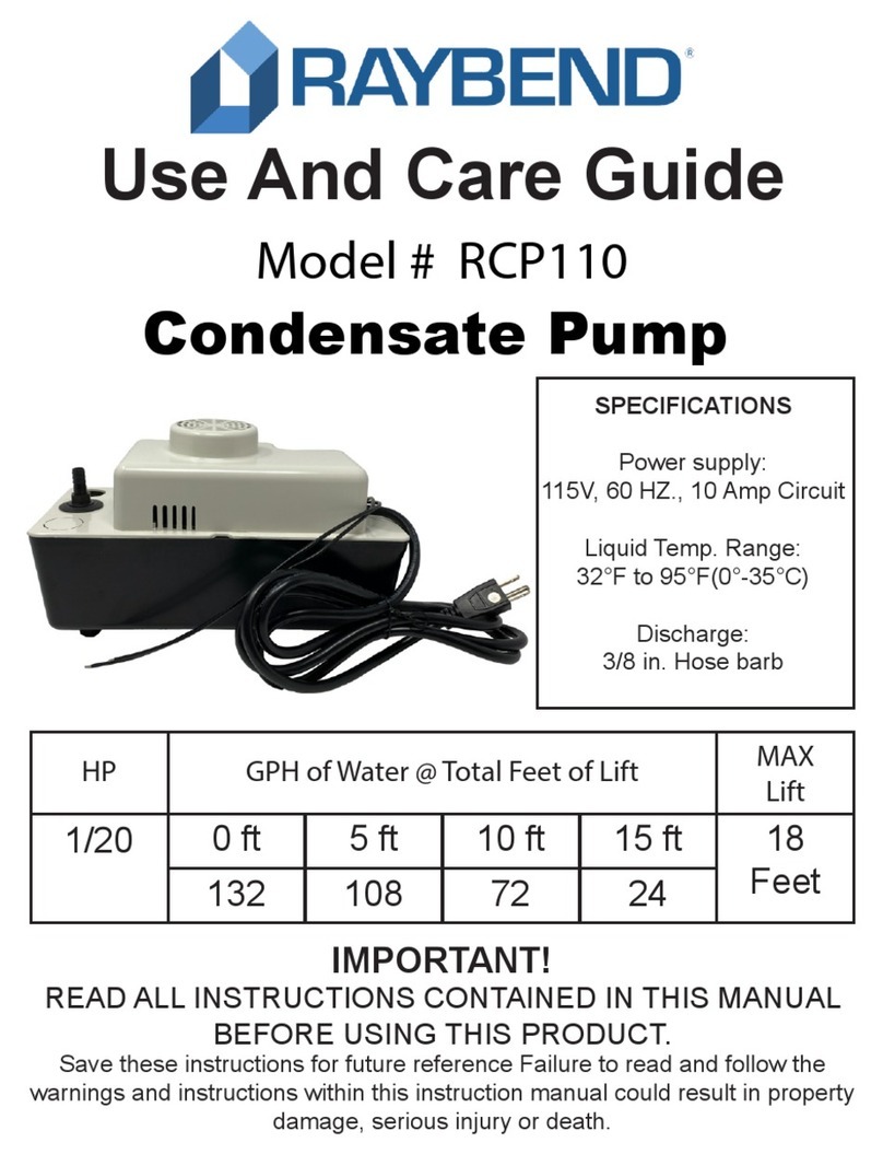 Raybend RCP110 Use and care guide