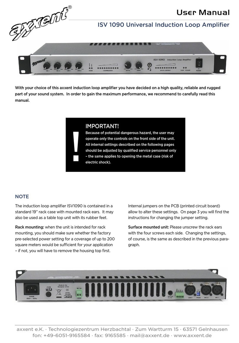 Axxent ISV 1090 User manual Axxent ISV 1090 User manual