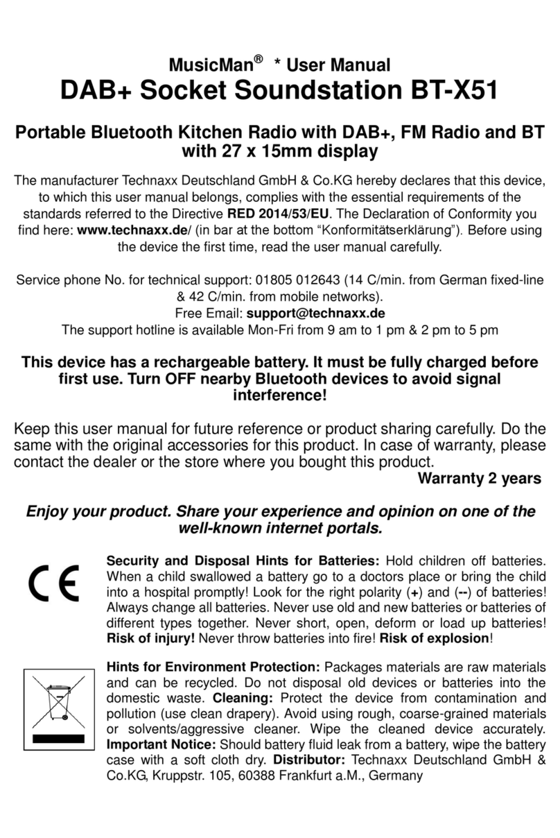 Music Man BT-X51 User manual
