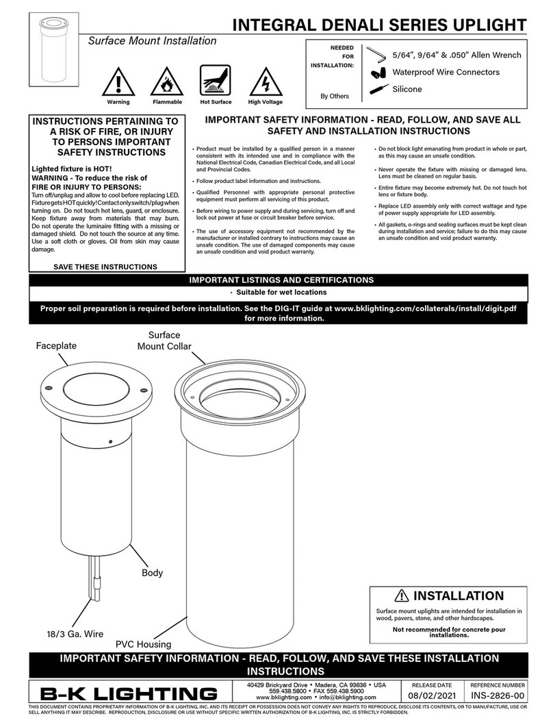 B-K lighting INTEGRAL DENALI Series User manual