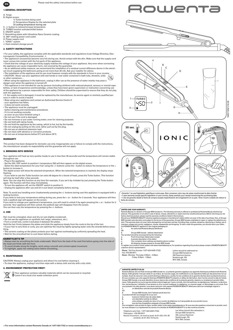 Rowenta Supremium Turbo CF7621Q0 User manual