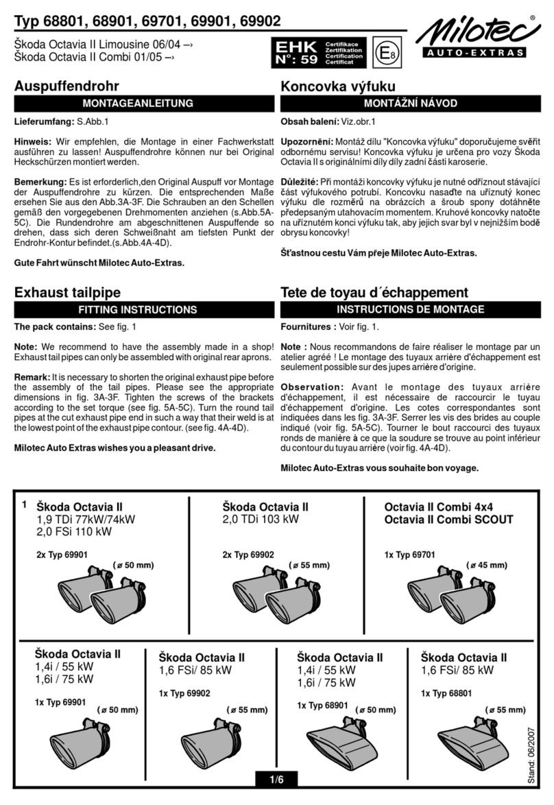 Milotec 68801 Fitting instructions
