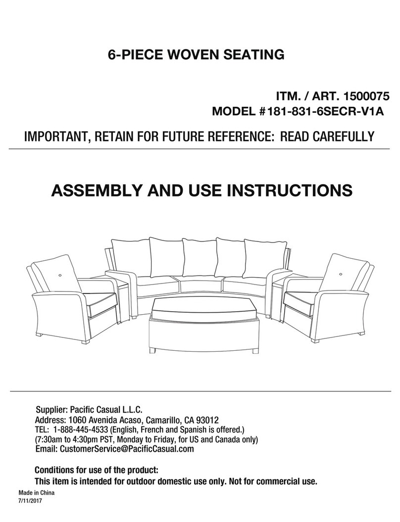 Costco 181-831-6SECR-V1A Assembly and use instructions Costco 181-831-6SECR-V1A Assembly and use instructions