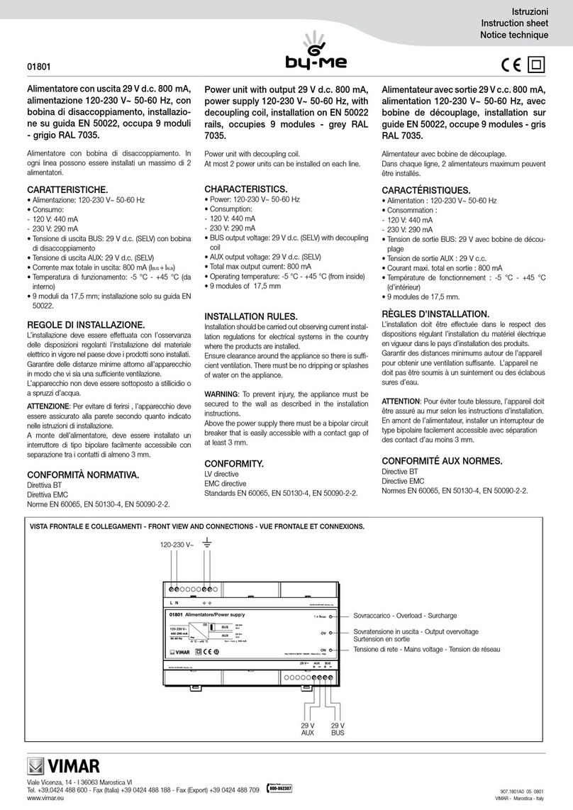 Vimar by-me 01801 User manual