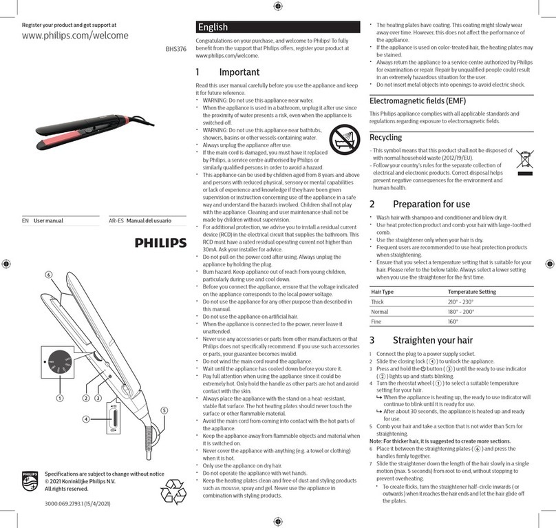 Philips BHS376 User manual