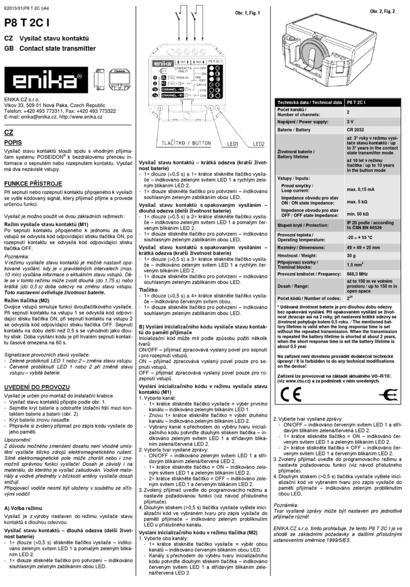 enika P8 T 2C I quick start guide