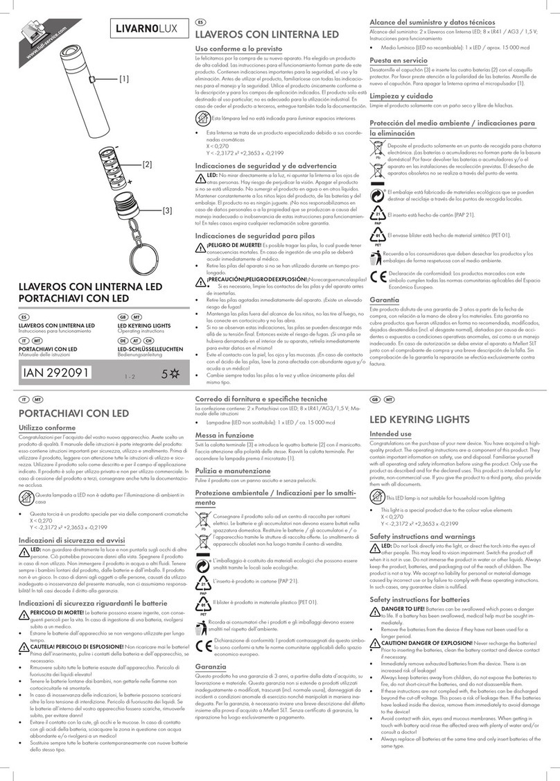 LIVARNO LUX 292091 operating instructions