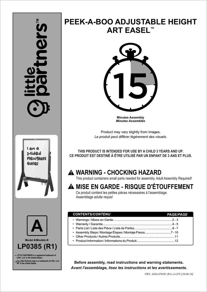 Little Partners PEEK-A-BOO ADJUSTABLE HEIGHT ART EASEL LP0385... Assembly