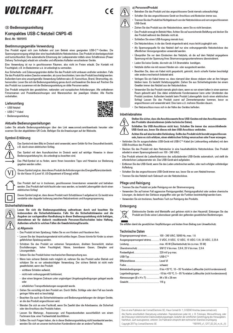 VOLTCRAFT CNPS-45 User manual VOLTCRAFT CNPS-45 User manual