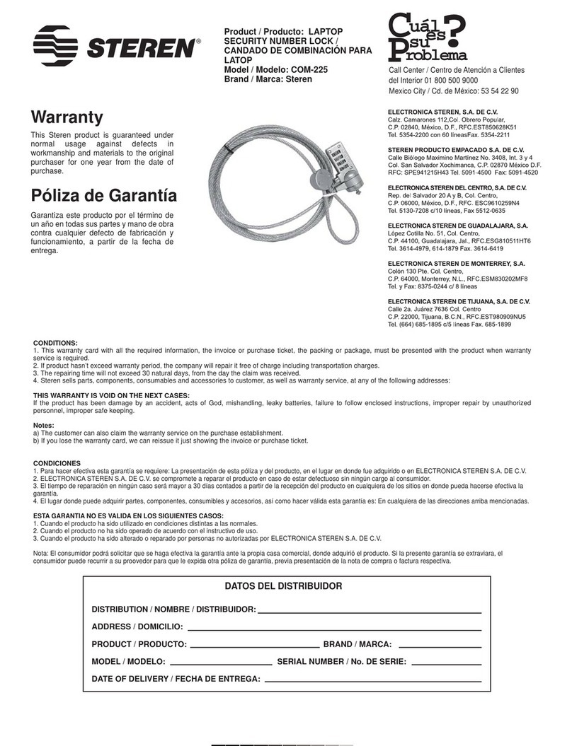 Steren COM-225 quick start guide