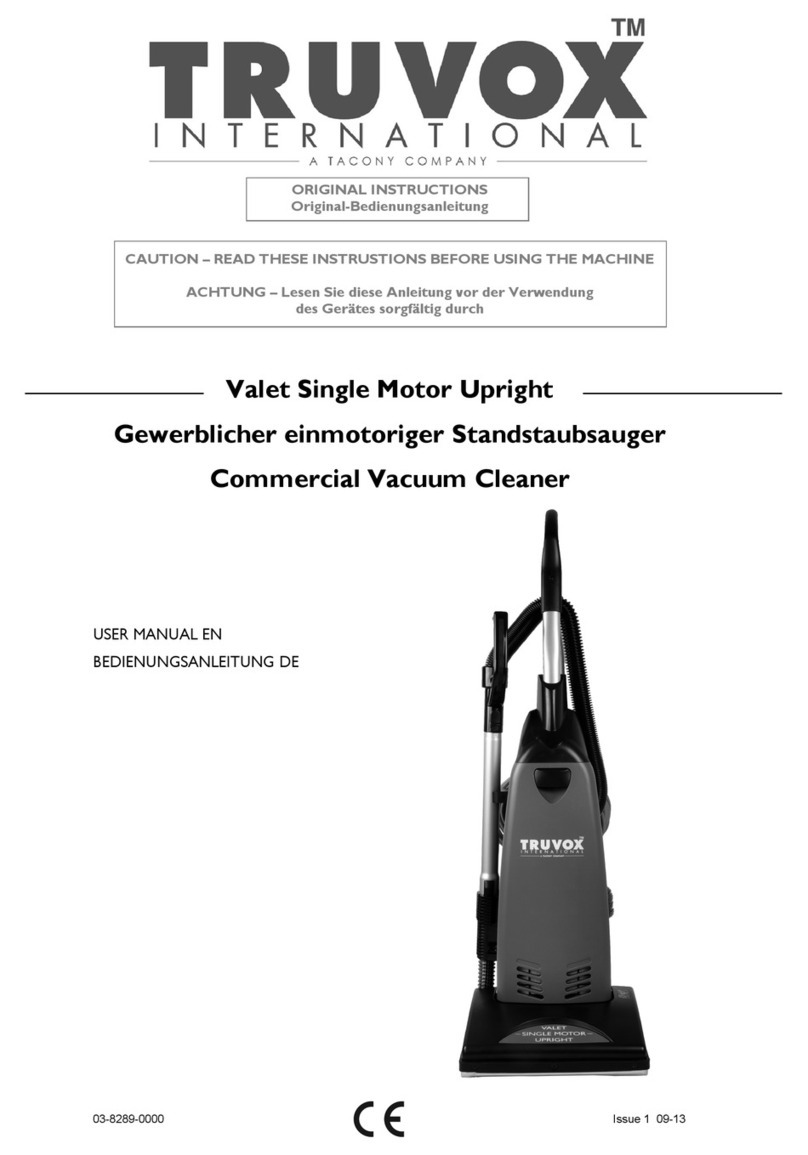 Tacony TRUVOX INTERNATIONAL Valet Single Motor... user manual