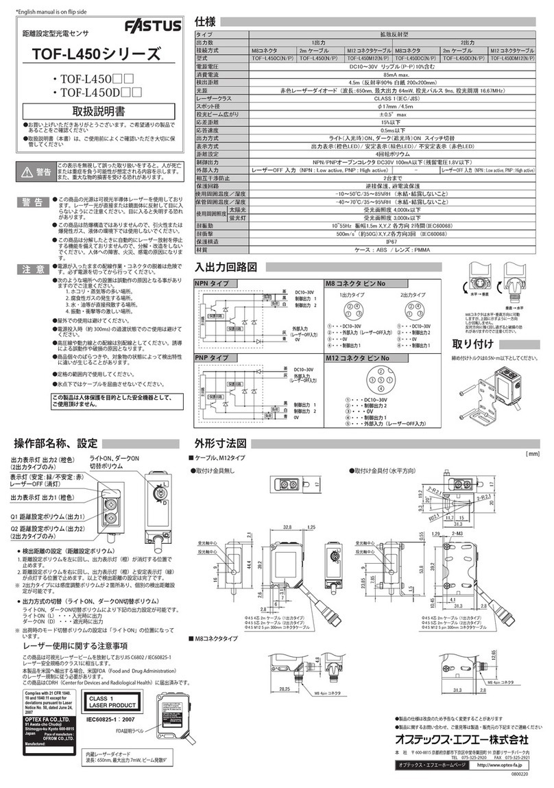 Fastus TOF-L450 Series instruction manual