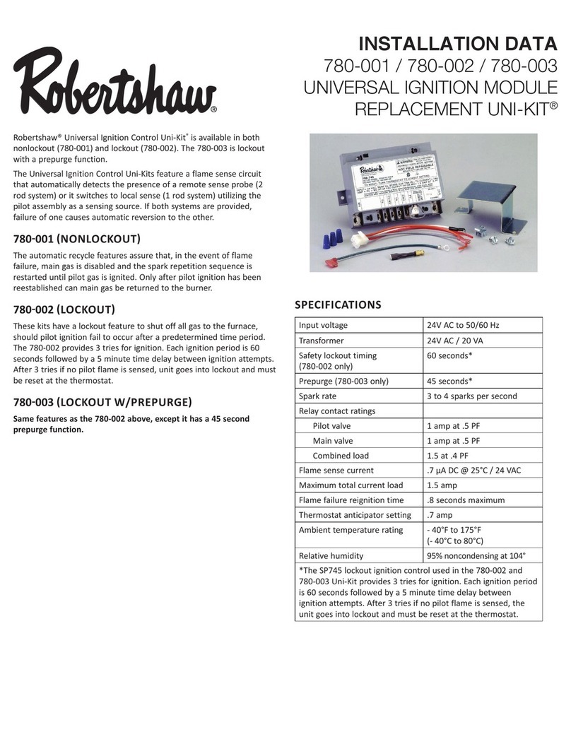 Robertshaw Uni-Kit 780-001 Installation and user guide