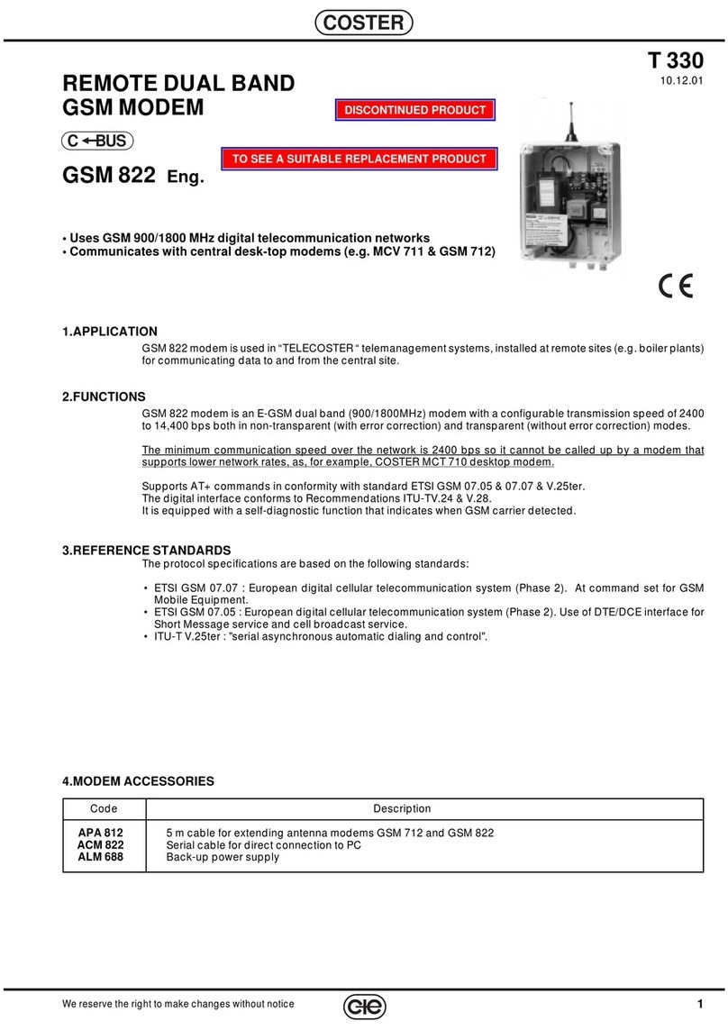 Coster GSM 822 manual